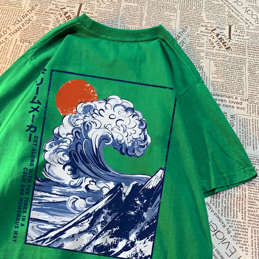 Get Along With The Time Mens Oversize Short Sleeve Quality T Shirts Casual Soft Tops