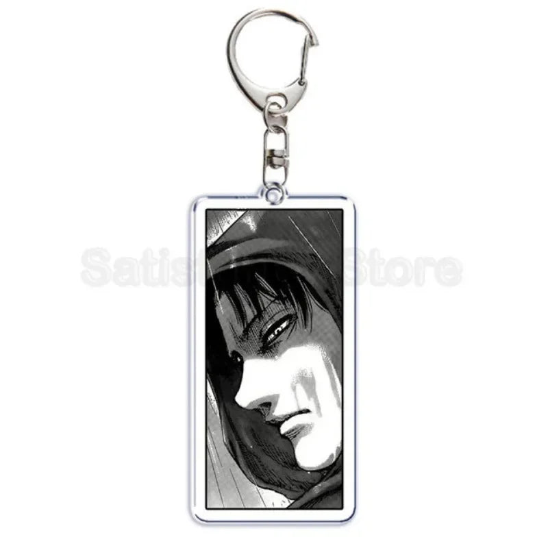 Hot Atan Allen Yeager Keychain Pendant Rtacking of The Giants Armin Arlert Levi Ackermole Playing Double Sided Acrylic Keyring