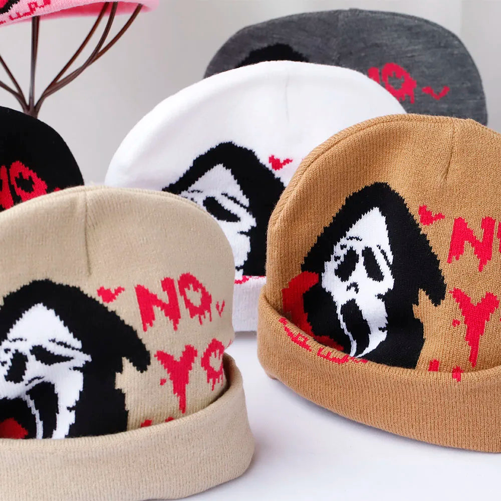 skull Beanies Cap Soft Wool Skullies Beanies Vintage Graphic