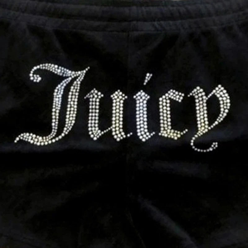Y2K shorts Harajuku rhinestone letter print fashionable retro sports pant New Women