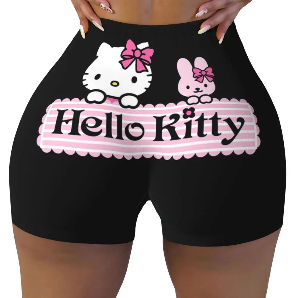 Custom Hello Kitty Cat Gym Shorts Women Athletic Shorts
