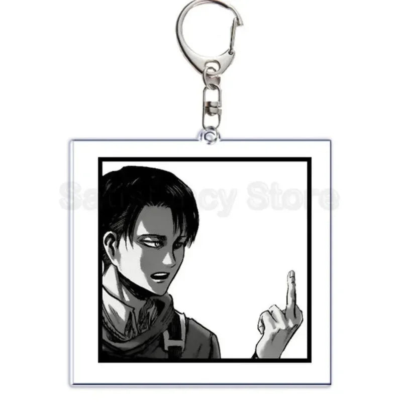 Hot Atan Allen Yeager Keychain Pendant Rtacking of The Giants Armin Arlert Levi Ackermole Playing Double Sided Acrylic Keyring