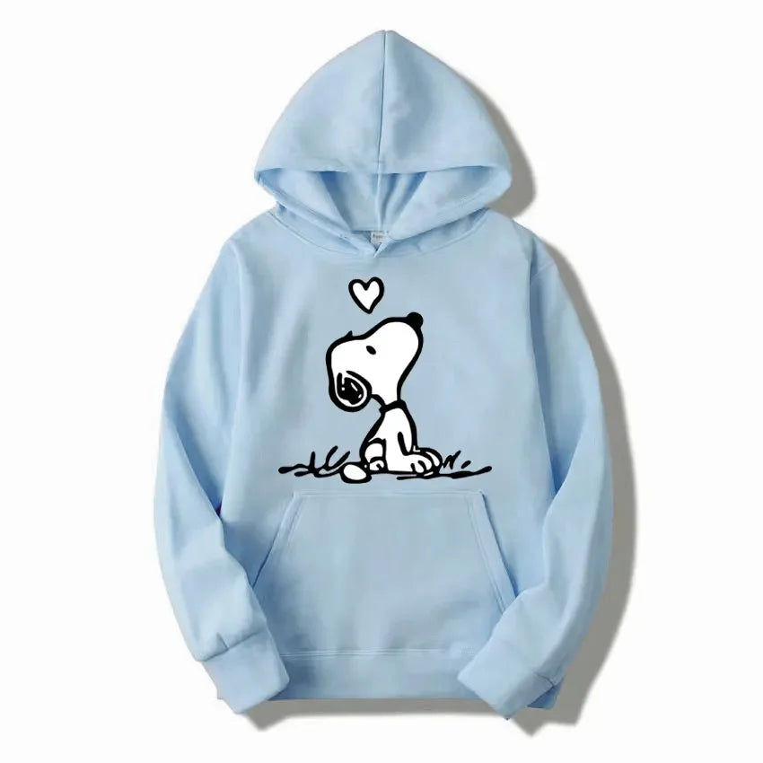 Cartoon Comics Snoopy Hoodie Women Man PulloverCasual Couple Sweatshirt Clothing