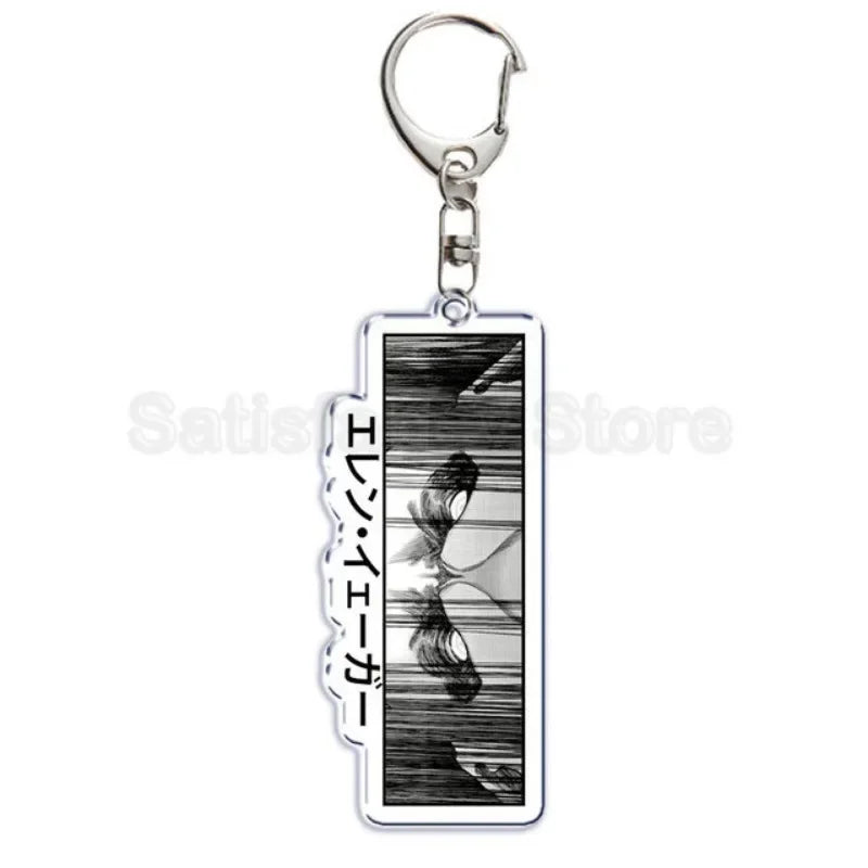 Hot Atan Allen Yeager Keychain Pendant Rtacking of The Giants Armin Arlert Levi Ackermole Playing Double Sided Acrylic Keyring