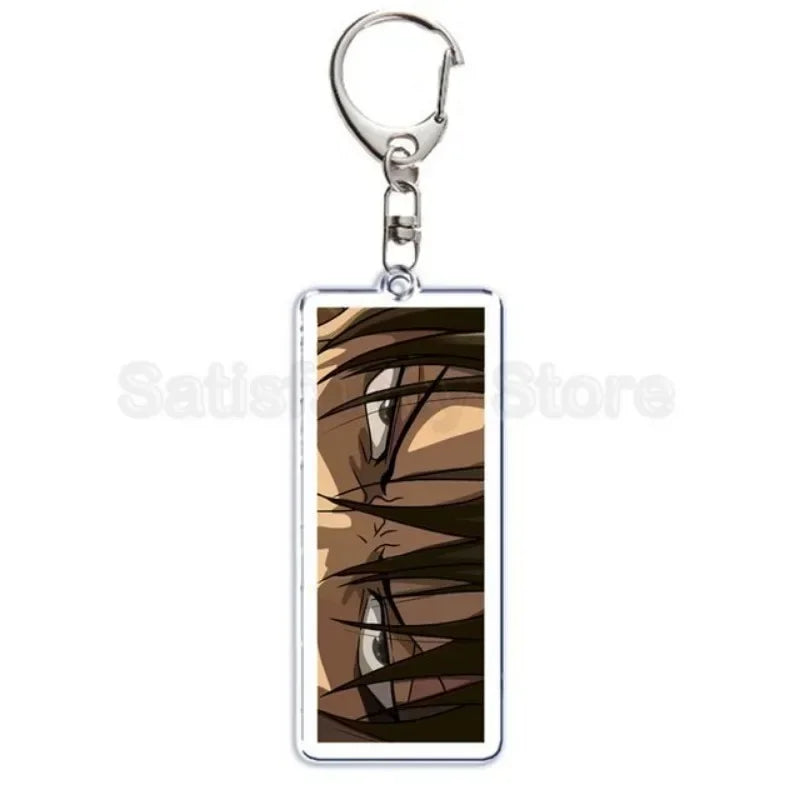 Hot Atan Allen Yeager Keychain Pendant Rtacking of The Giants Armin Arlert Levi Ackermole Playing Double Sided Acrylic Keyring