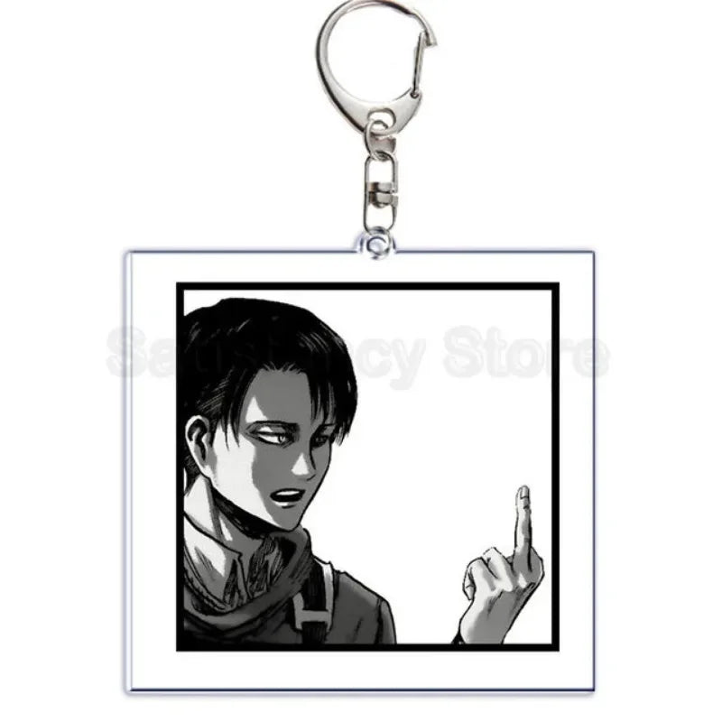 Hot Atan Allen Yeager Keychain Pendant Rtacking of The Giants Armin Arlert Levi Ackermole Playing Double Sided Acrylic Keyring