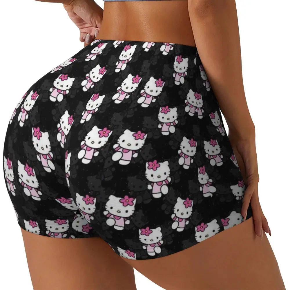 Custom Hello Kitty Cat Gym Shorts Women Athletic Shorts