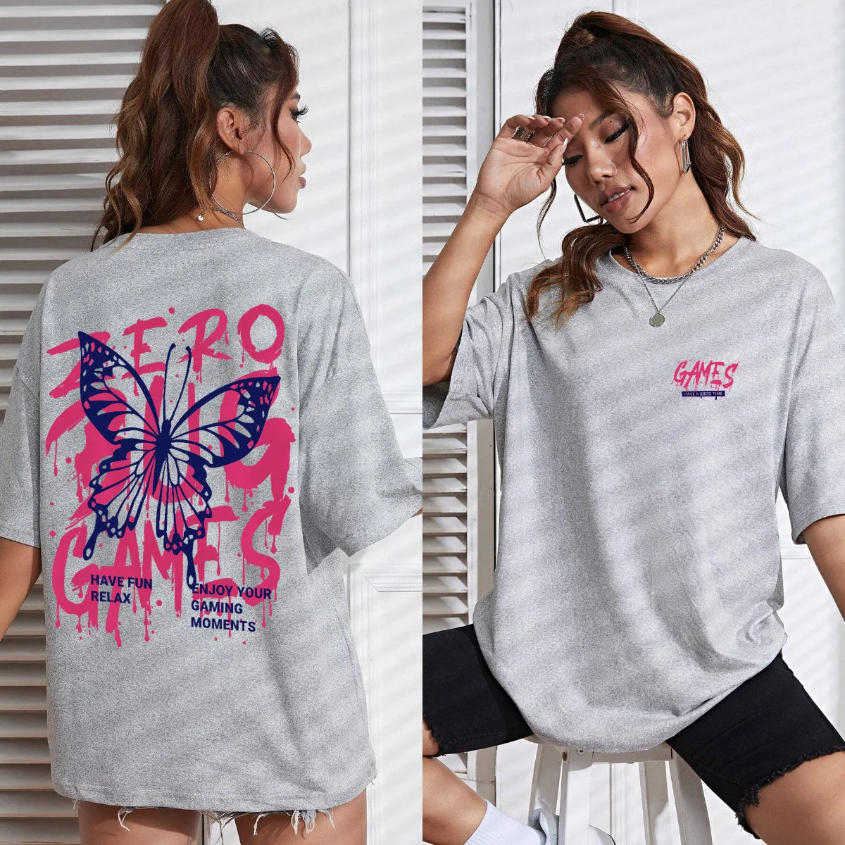 Graphic Letter Print Crew Neck T-Shirt Women Cotton Plus Size Tshirts Breathable Streetwear Soft Casual Short Sleeve