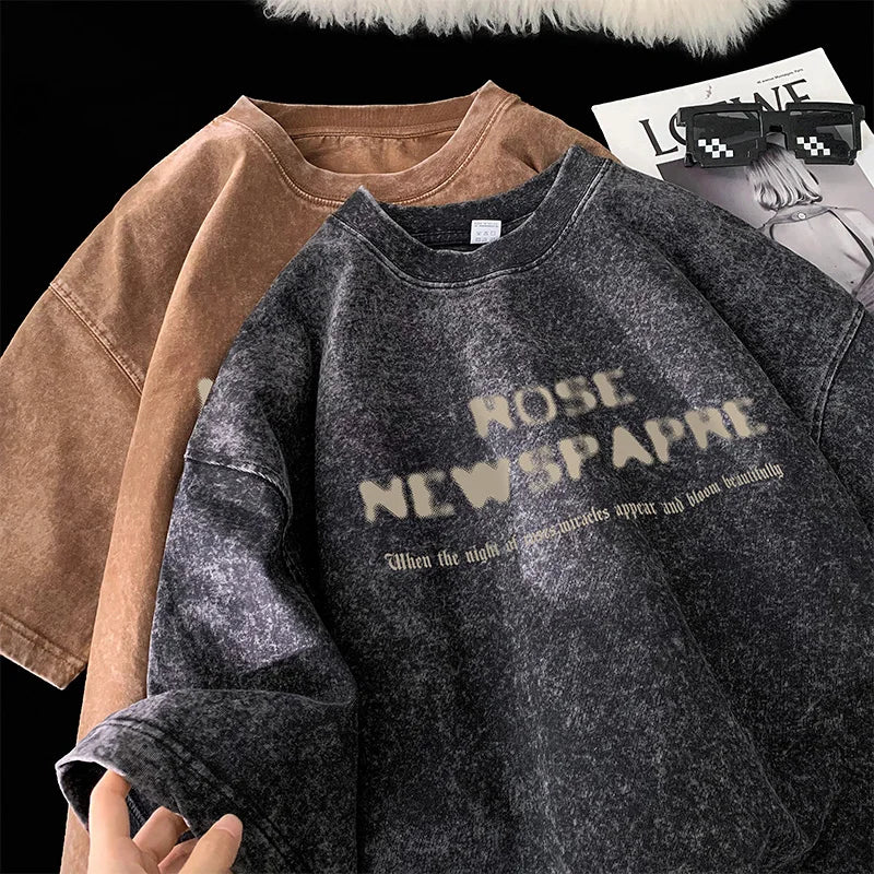Gothic T-Shirt for Men Vintage Rose Graphic Short Sleeve Tee Tops Street Men Women Clothing