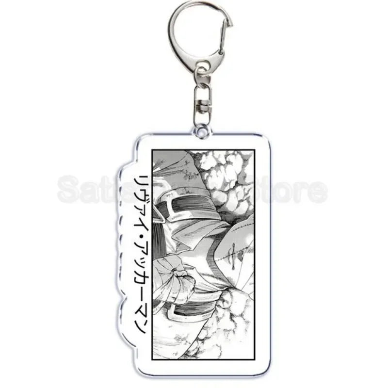 Hot Atan Allen Yeager Keychain Pendant Rtacking of The Giants Armin Arlert Levi Ackermole Playing Double Sided Acrylic Keyring