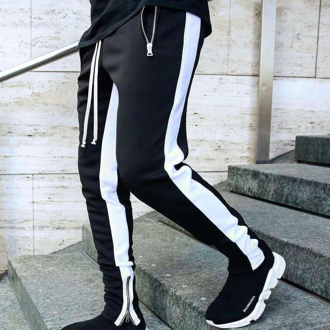 Casual Pants Low Feet Zip Pocket Cotton Pants Men's