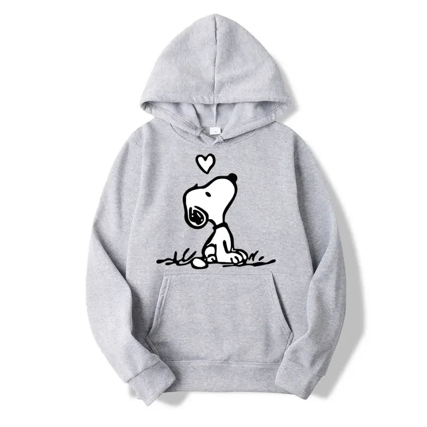 Cartoon Comics Snoopy Hoodie Women Man PulloverCasual Couple Sweatshirt Clothing