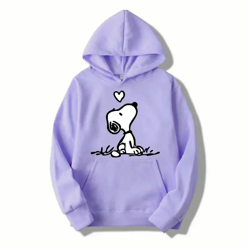 Cartoon Comics Snoopy Hoodie Women Man PulloverCasual Couple Sweatshirt Clothing