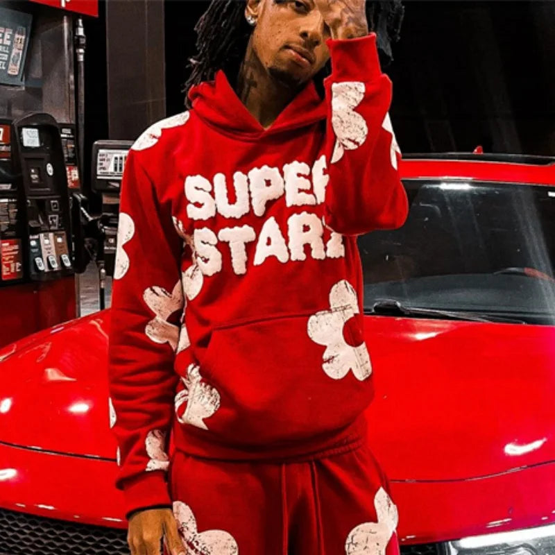 Y2k Aesthetics Men's Sweatshirt, Graphics Vintage Slim Hoodie Long Sleeve Couple Jacket