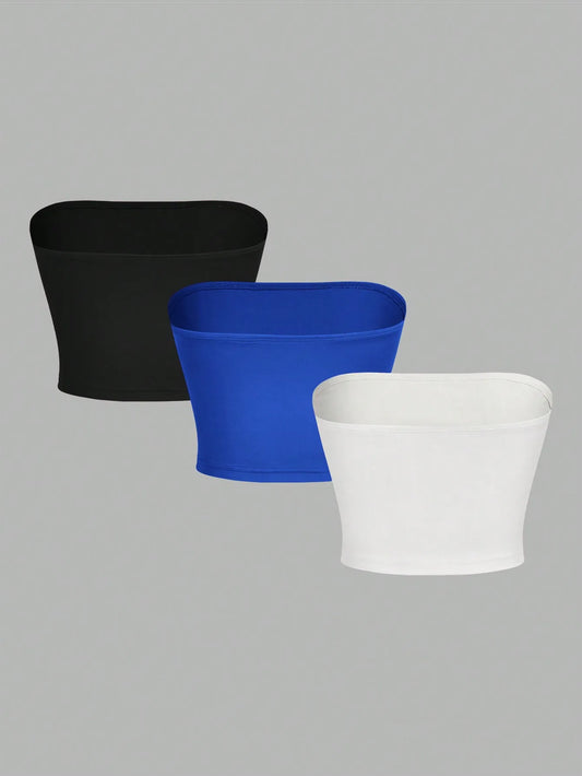 3 Women's strapless vest sleeveless crop top wrapped chest top clothing