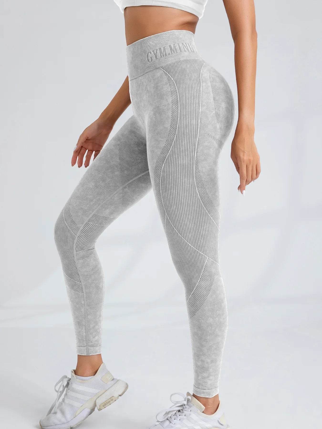 Women Seamless Gym High Waist Yoga Pants Lifting Outdoor Sports Tight Waist Letter Sand Washed Pants Exercise Yoga Leggings