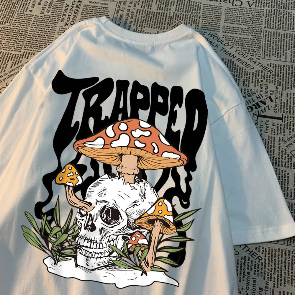 Horror Skull Printed Tshirt Men Casual Tee Clothing Pattern Loose New Fashion Tshirt Casual Sweat T Shirts