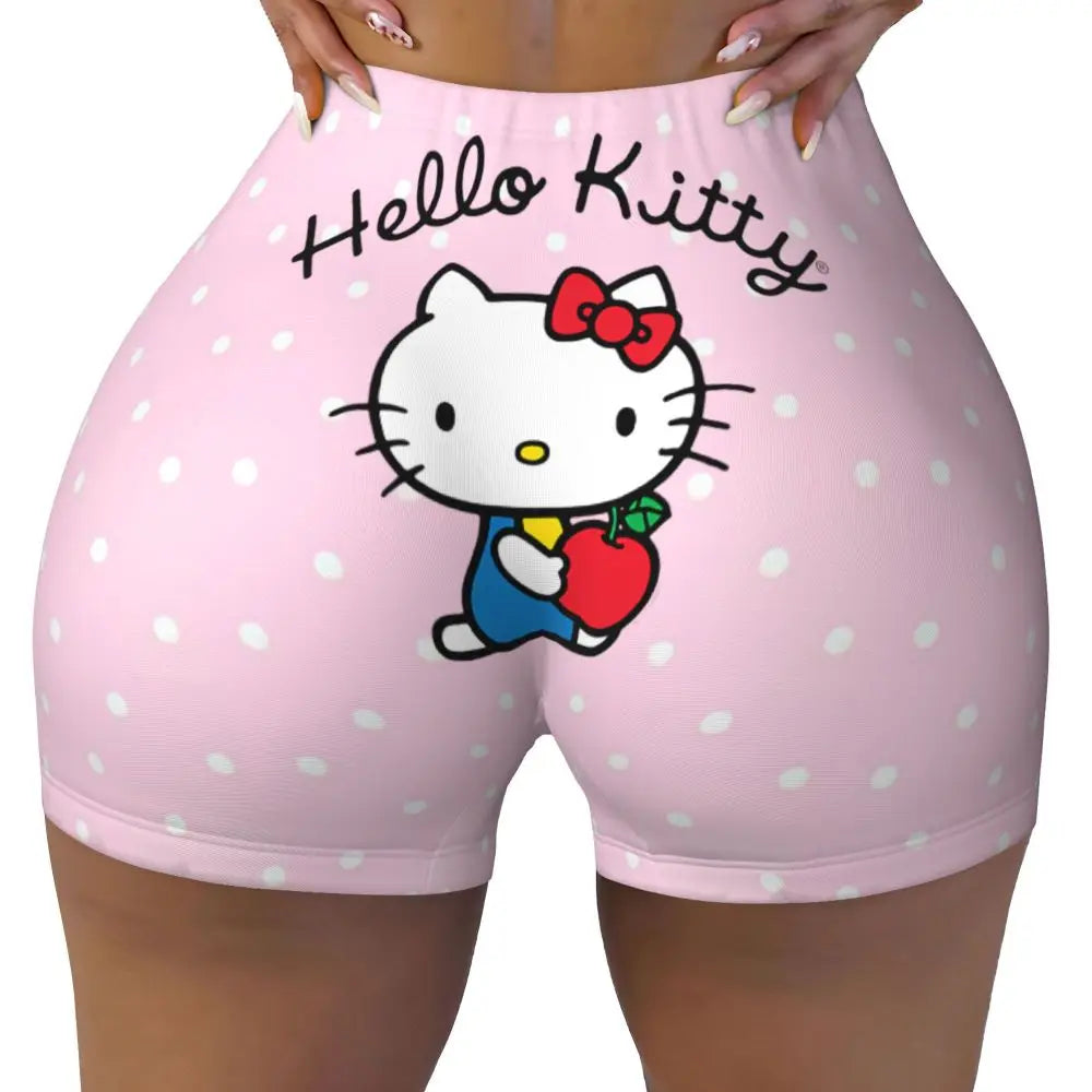 Custom Hello Kitty Cat Gym Shorts Women Athletic Shorts