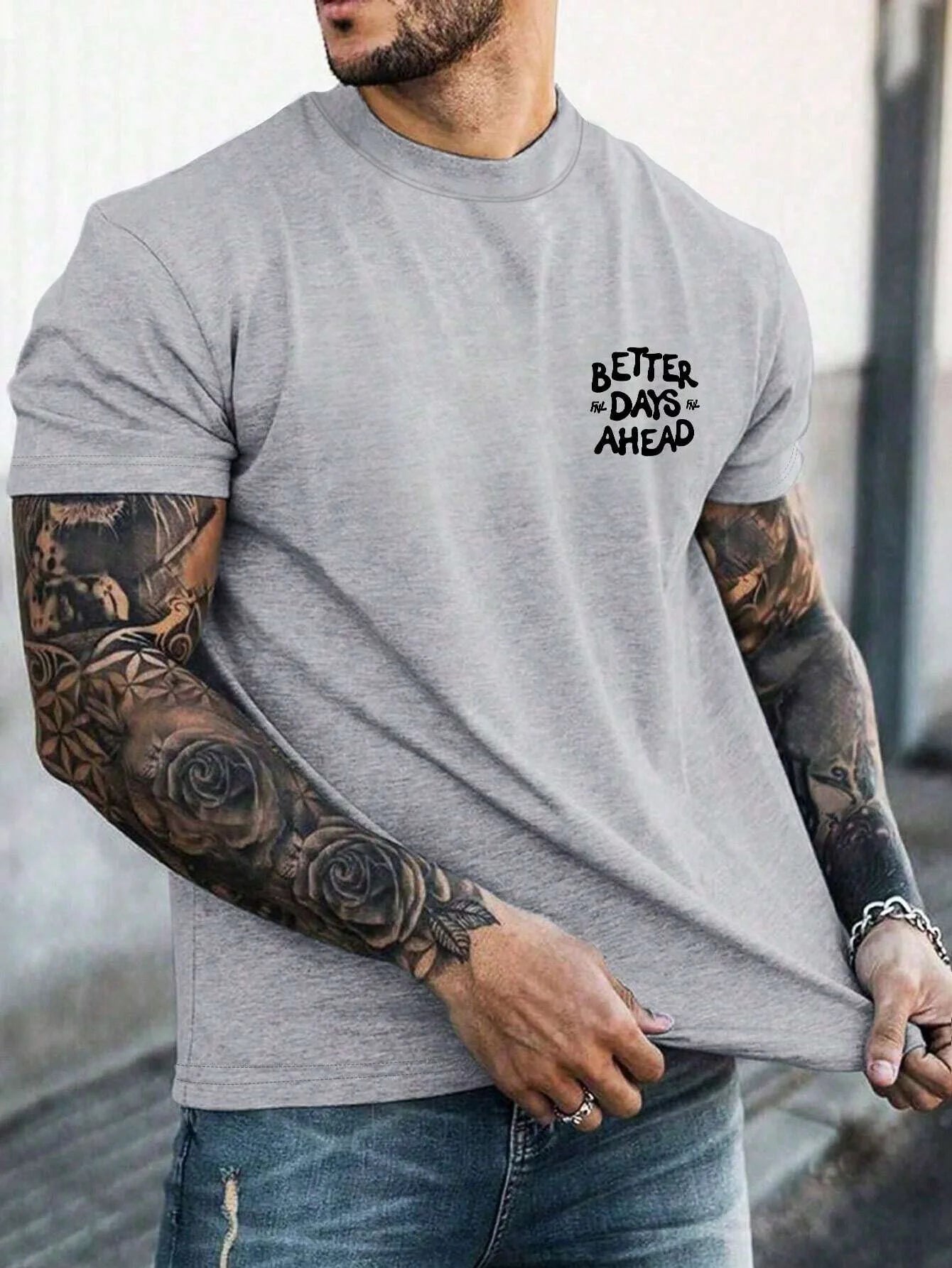 Better Days Ahead Letter Graphic Men Women T-Shirt O-Neck Casual T-Shirt Fashion Cotton Tee Clothes