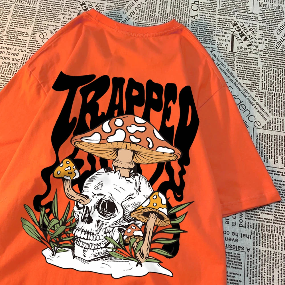 Horror Skull Printed Tshirt Men Casual Tee Clothing Pattern Loose New Fashion Tshirt Casual Sweat T Shirts