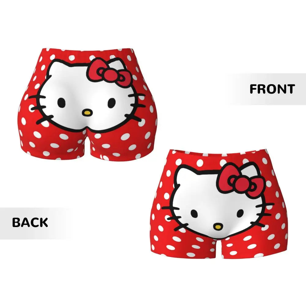 Custom Hello Kitty Cat Gym Shorts Women Athletic Shorts