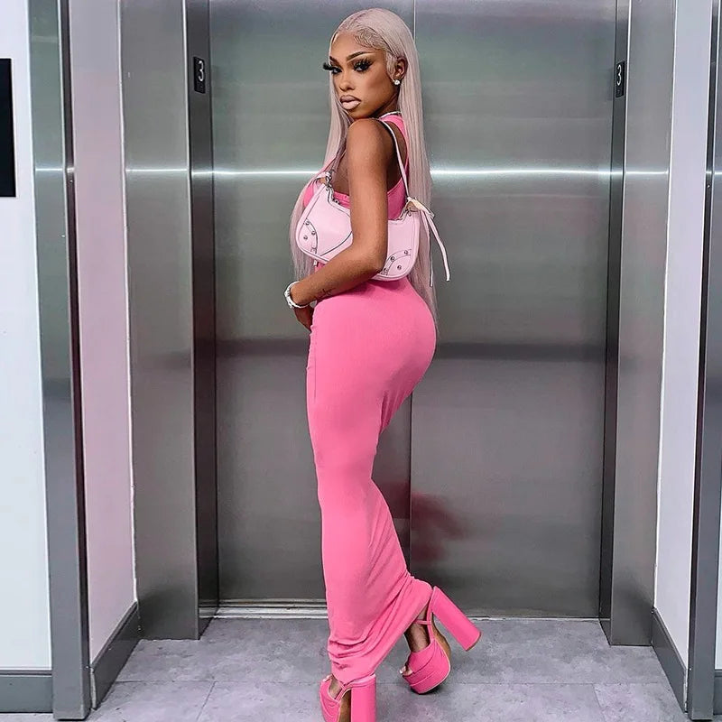 Ribbed Sexy Y2K Clothes Sleeveless Dresses For Women Party Streetwear Elegant Outfits