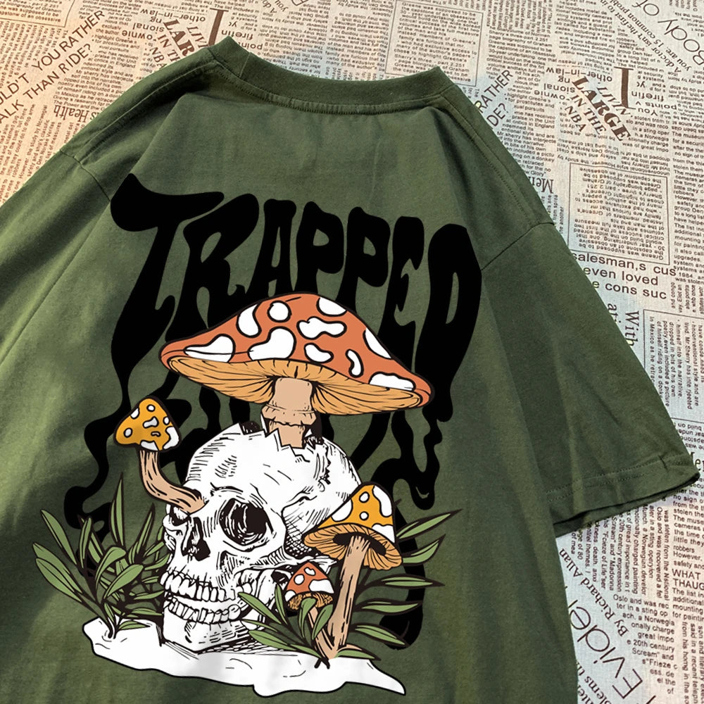Horror Skull Printed Tshirt Men Casual Tee Clothing Pattern Loose New Fashion Tshirt Casual Sweat T Shirts