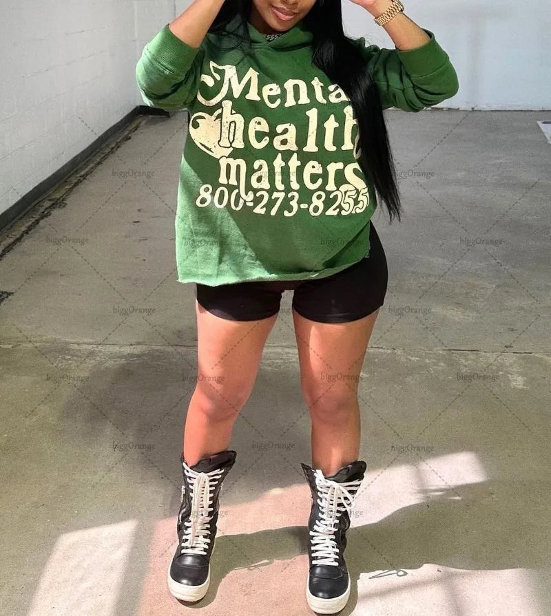 High Street Trendy Streetwear Harajuku Retro Letter Print Colorful Hoodie Men Casual Oversized Sweatshirt Women