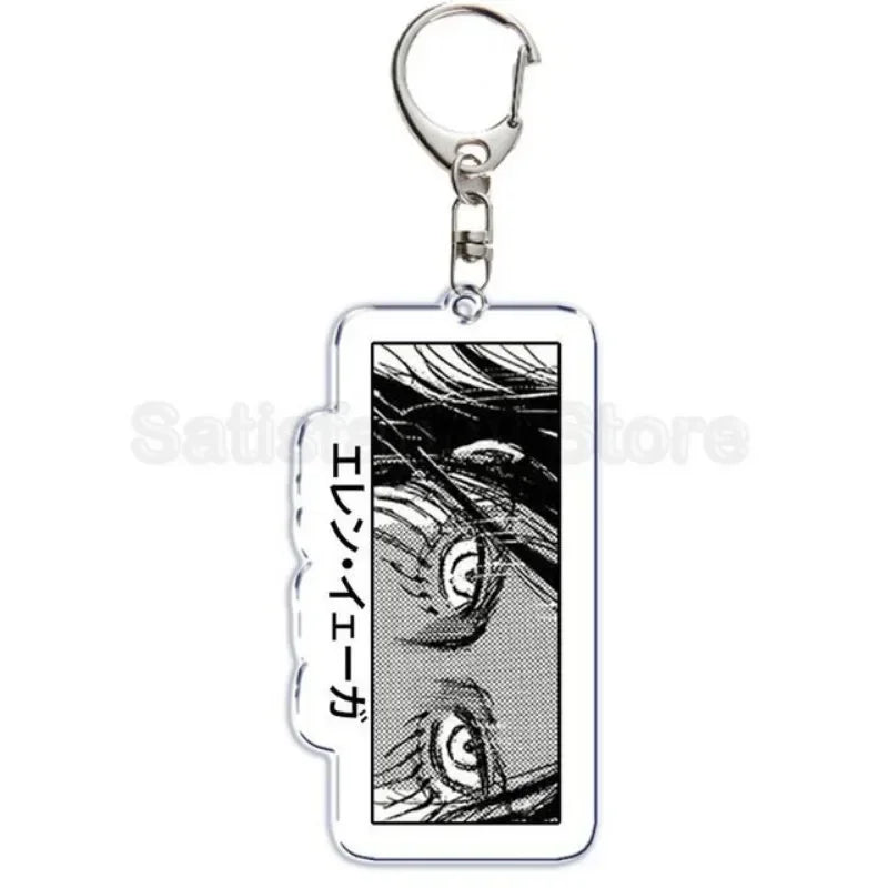 Hot Atan Allen Yeager Keychain Pendant Rtacking of The Giants Armin Arlert Levi Ackermole Playing Double Sided Acrylic Keyring