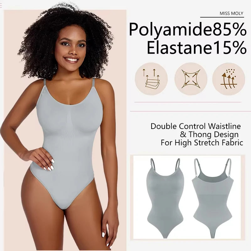 Smoothing Shapewear Bodysuit for Women  Full Body Shaper Thong Soft Body Shaping