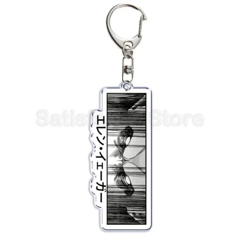 Hot Atan Allen Yeager Keychain Pendant Rtacking of The Giants Armin Arlert Levi Ackermole Playing Double Sided Acrylic Keyring