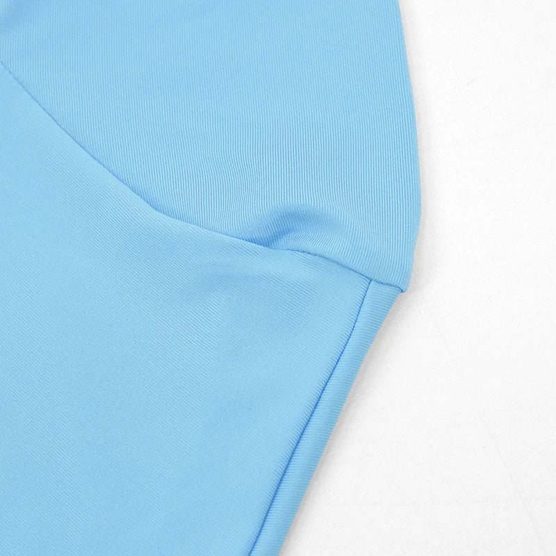 Sexy Skirt Two Piece Set Women New Short Sleeve O-Neck Crop Top High Waist Skirt Solid Fashion Partywear