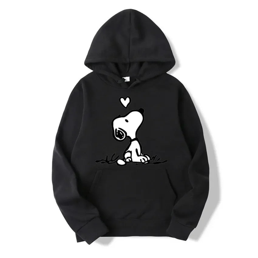Cartoon Comics Snoopy Hoodie Women Man PulloverCasual Couple Sweatshirt Clothing