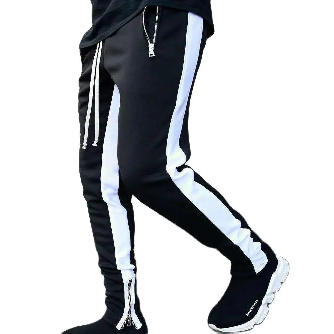 Casual Pants Low Feet Zip Pocket Cotton Pants Men's