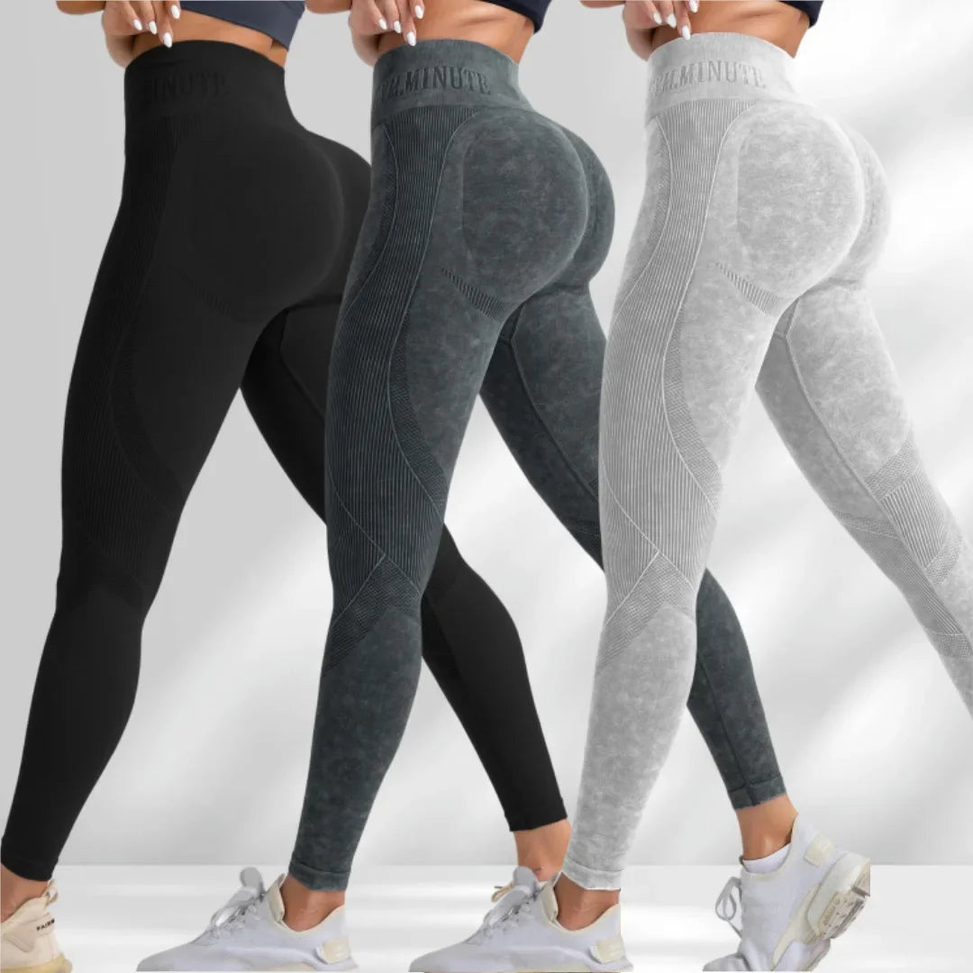 Women Seamless Gym High Waist Yoga Pants Lifting Outdoor Sports Tight Waist Letter Sand Washed Pants Exercise Yoga Leggings