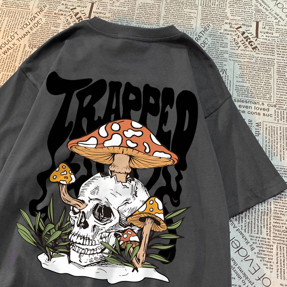 Horror Skull Printed Tshirt Men Casual Tee Clothing Pattern Loose New Fashion Tshirt Casual Sweat T Shirts