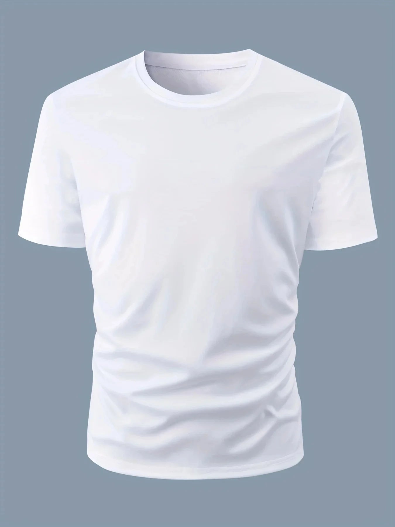 men's 100% cotton casual fit large A letter print round neck short sleeved T-shirt top