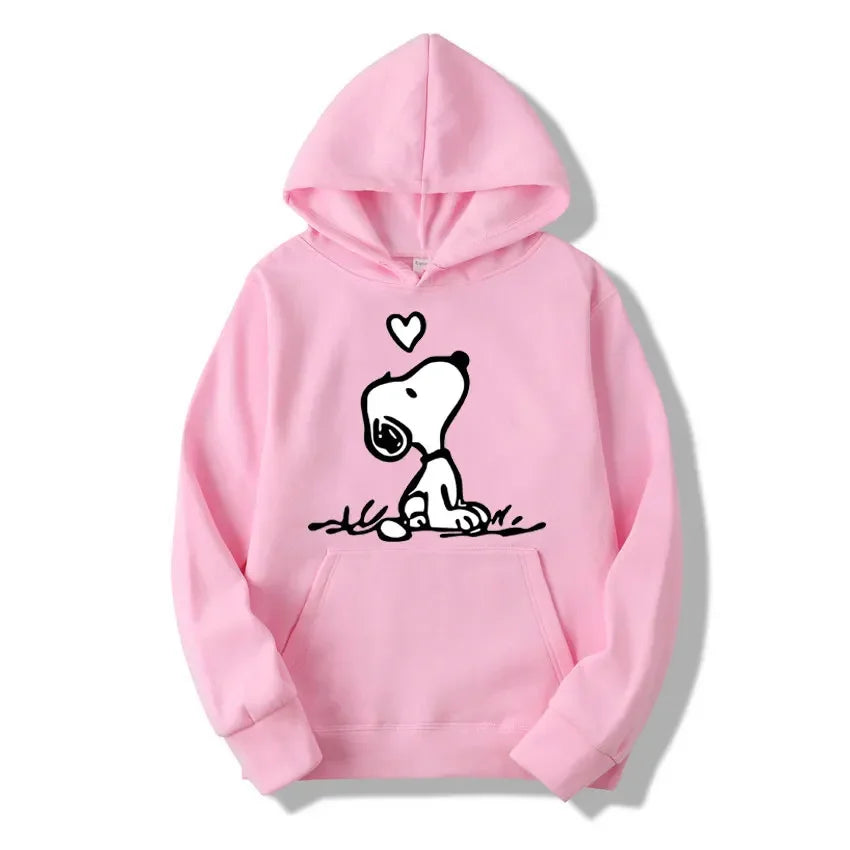 Cartoon Comics Snoopy Hoodie Women Man PulloverCasual Couple Sweatshirt Clothing