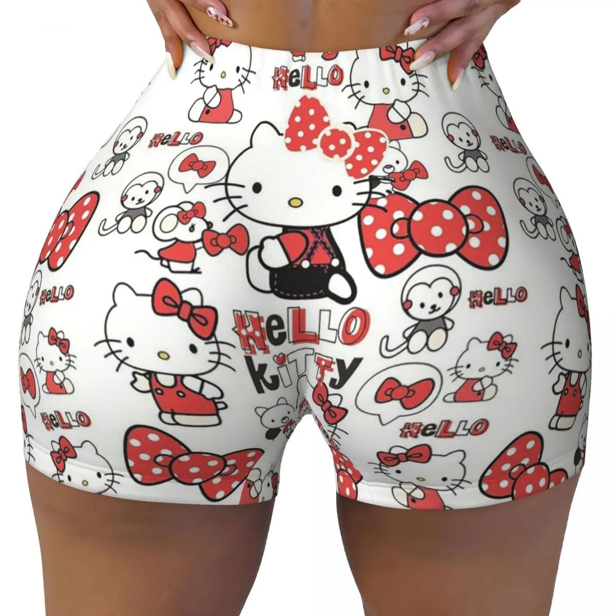 Custom Hello Kitty Cat Gym Shorts Women Athletic Shorts