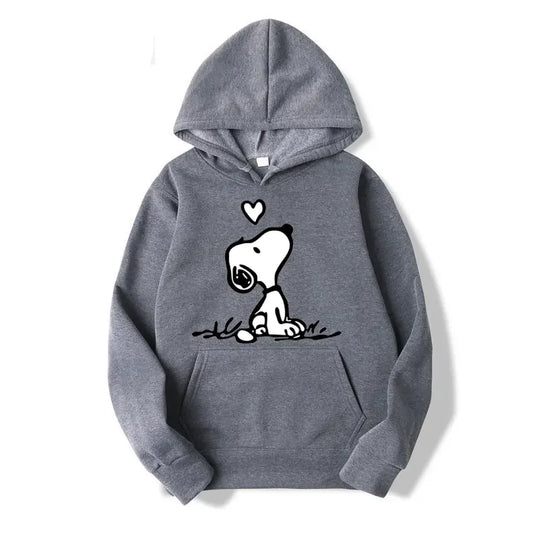 Cartoon Comics Snoopy Hoodie Women Man PulloverCasual Couple Sweatshirt Clothing
