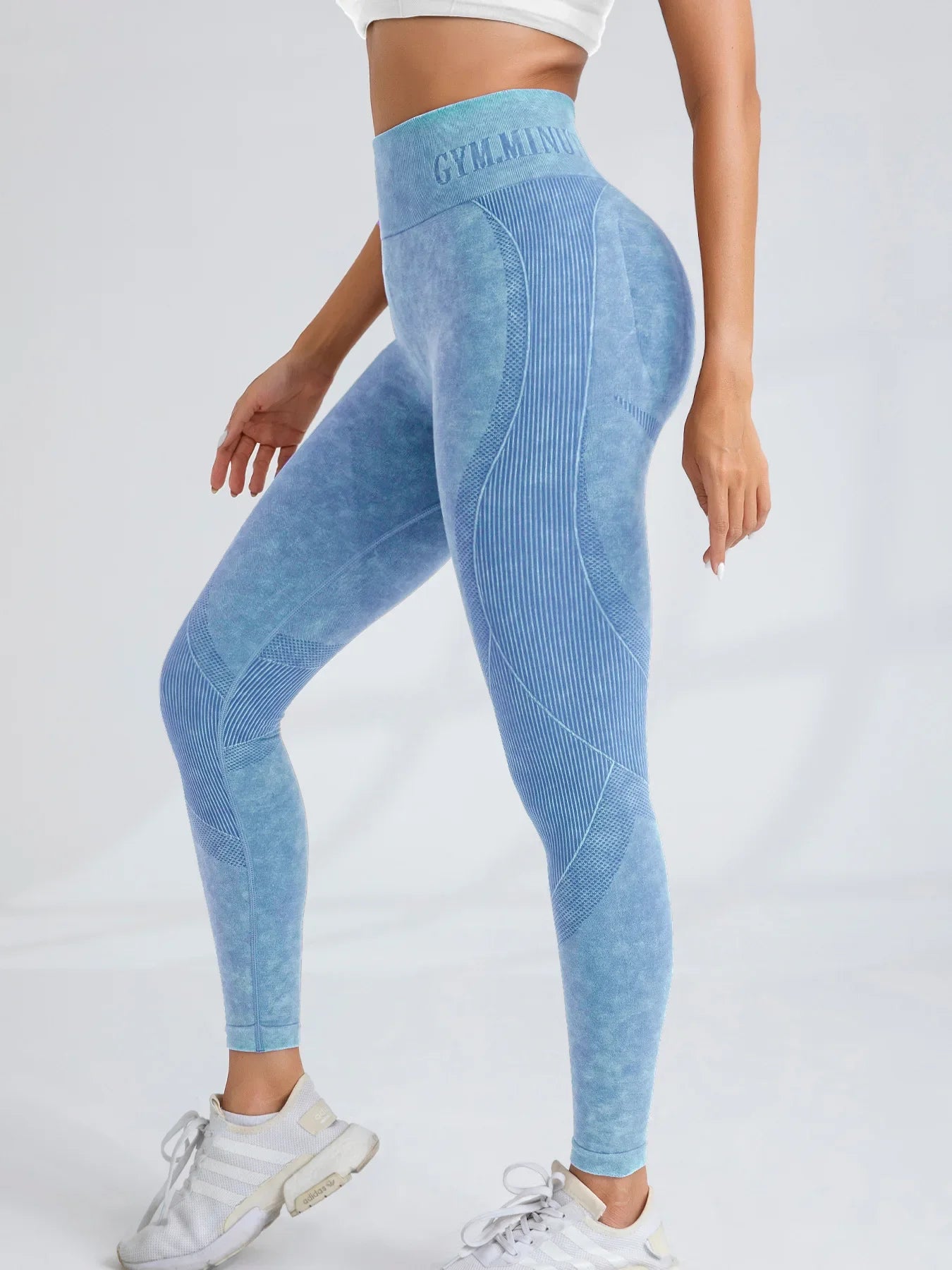 Women Seamless Gym High Waist Yoga Pants Lifting Outdoor Sports Tight Waist Letter Sand Washed Pants Exercise Yoga Leggings