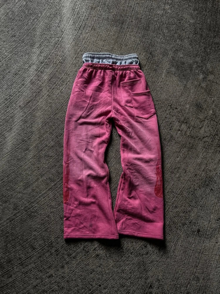High Street Trendy Pants High Street Ins Trendy Brand Men's and Loose Straight Tube Embroidered Printed Casual Pants