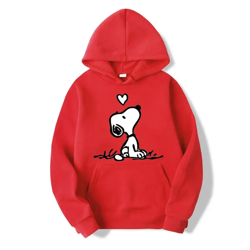 Cartoon Comics Snoopy Hoodie Women Man PulloverCasual Couple Sweatshirt Clothing