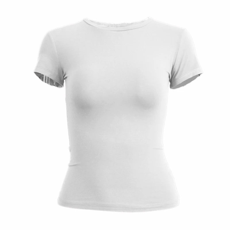 Woman Clothing Short Sleeve T-shirt Slim Fit Tops Female O-Neck Tee Shirt Street Wear