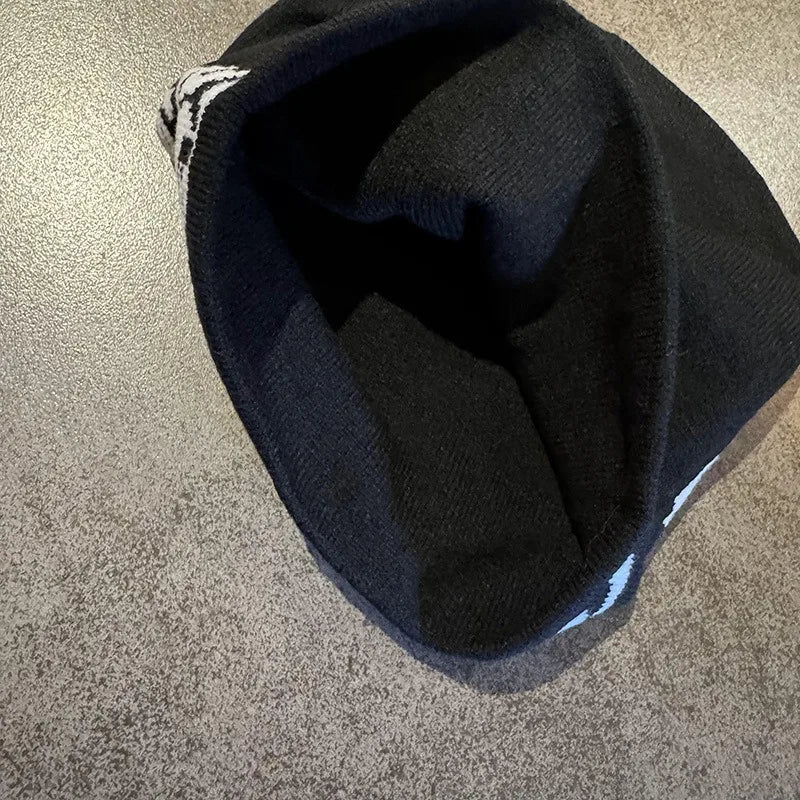 Skull Skeleton Beanie, Halloween Cap, Stretchy Skull Cap Casual Streetwear
