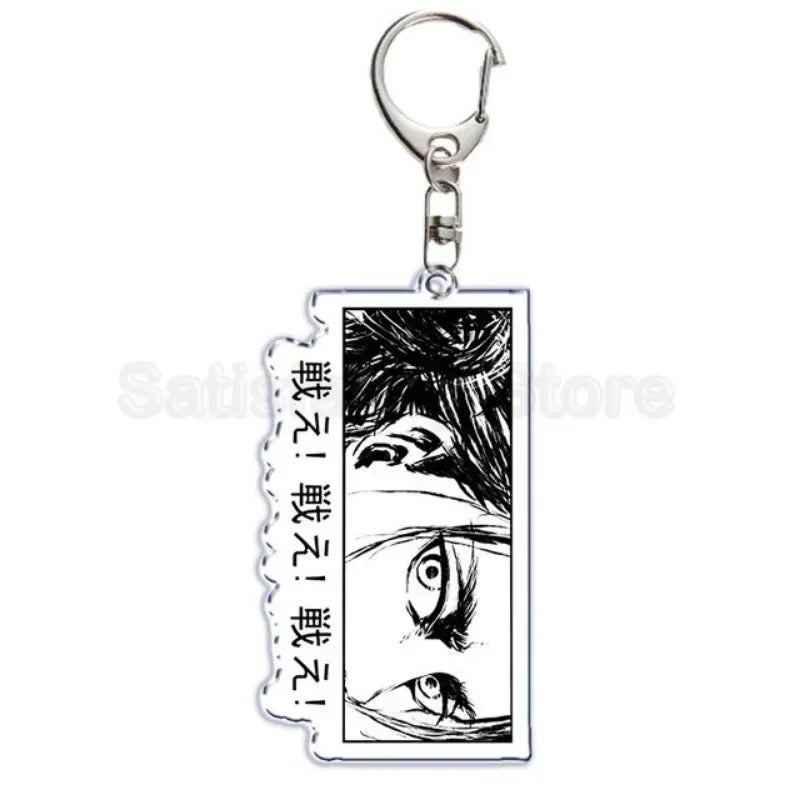 Hot Atan Allen Yeager Keychain Pendant Rtacking of The Giants Armin Arlert Levi Ackermole Playing Double Sided Acrylic Keyring