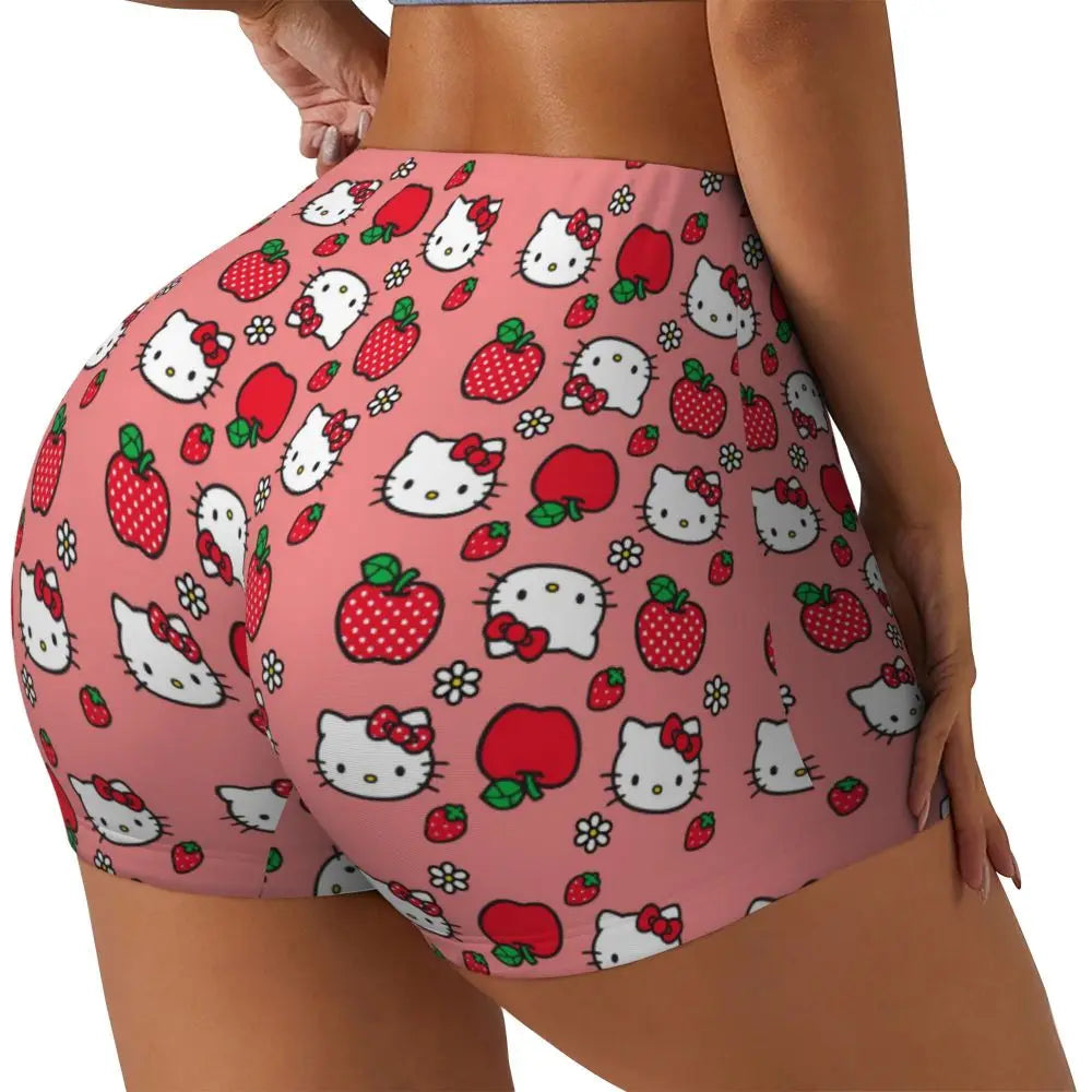 Custom Hello Kitty Cat Gym Shorts Women Athletic Shorts