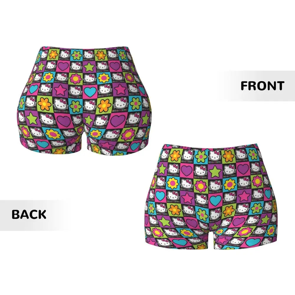 Custom Hello Kitty Cat Gym Shorts Women Athletic Shorts