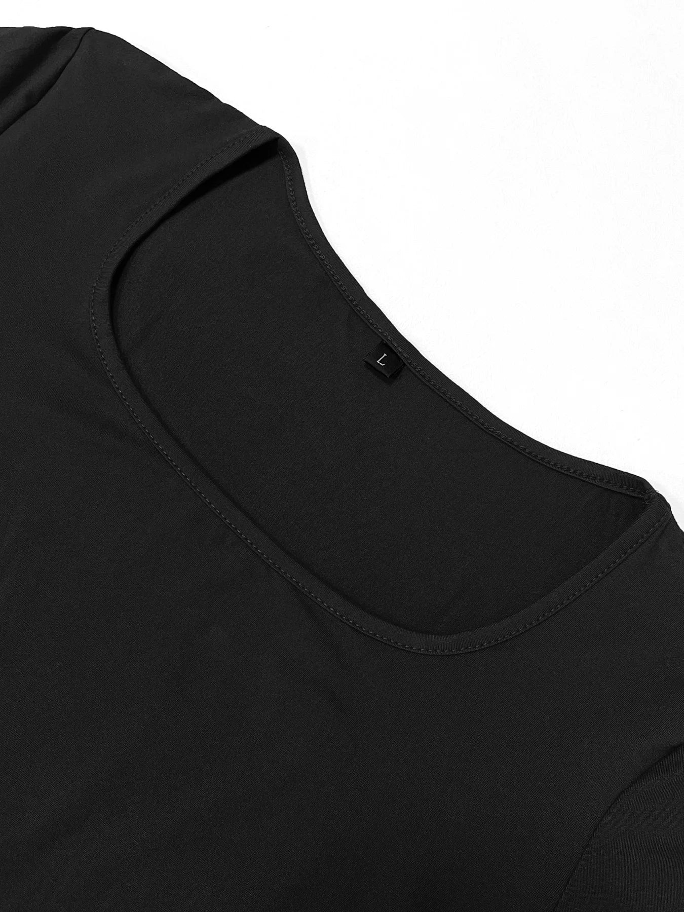 Women's Solid Long Sleeve Dress, Basic Minimalist Causual Fashion Scoop Neck Long Dress, Womenswear