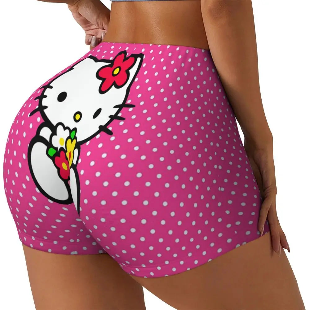 Custom Hello Kitty Cat Gym Shorts Women Athletic Shorts